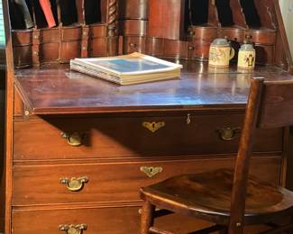 Longfellow Poet’s Desk, Replica, With Secret Compartments and Three Drawers