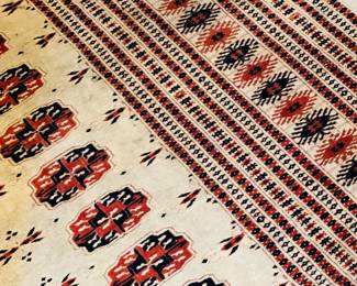 8’10” x 6’1”  Fine Boukhara Rug Hand Made  Pakistan. 