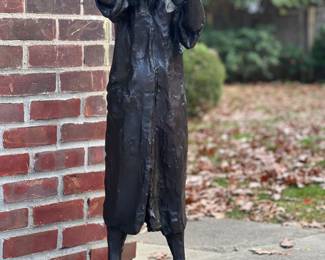 Paul Suttman American Bronze Sculpture On Base, 1933-1993 “Girl Combing Her Hair” 