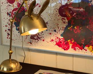 Gilda Snowden, Sam Francis, Rabbit Table Lamp Post Modern