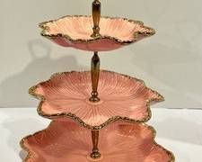 MCM Retro California Pottery Three Tiered Desert Stand.  An elegant way to serve your treats!