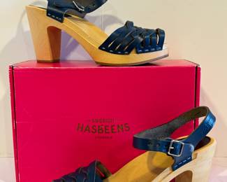 Pair of Hasbleen Braided Sky Blue Clogs - New 