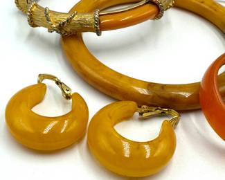 Vintage Bakelite Bracelets and Earrings