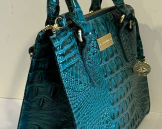 Brahmin Anywhere Convertible Peacock Melbourne Leather Handbag, new with tags

Measures about 10.5" x 4.5" x 8" 