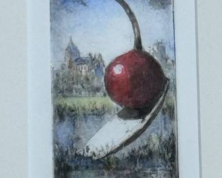 Michael Bond Drypoint Etching, Spoon Bridge Minneapolis, Signed and numbered 9/50.

Measures approximately 12" H x 10" W.