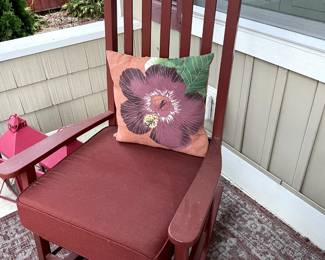 Set of 3 painted wooden rockers.