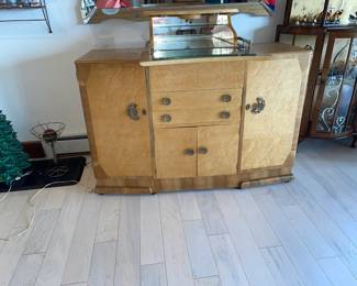 Vintage Antique Lighted Mirror Bar