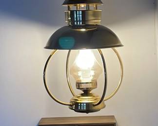 Pair of brass hanging laterns