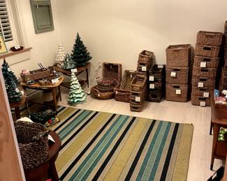 Baskets and Baskets, Ceramic Christmas Trees, Rugs and much more.
