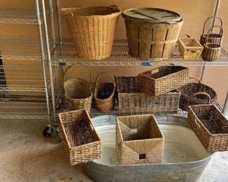 Galvenized Tub and Basket Assortment