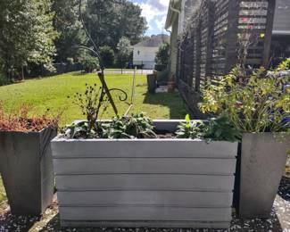 Garden Bed and Plastic Planters