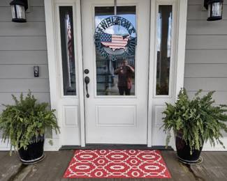 Ceramic Planters and Welcome Sign