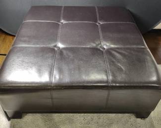 Faux Leather Ottoman