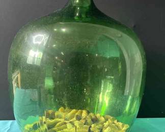 Green Decorative Glass Bottle