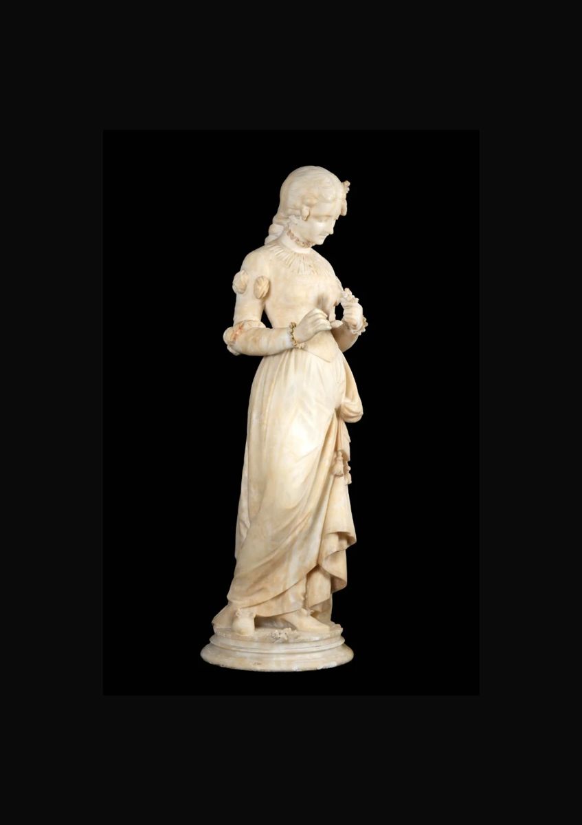 Ferdinando Vichi Carved Alabaster Maiden