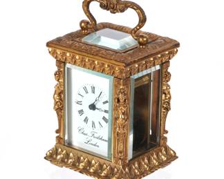 Ornate Chas. Frodsham Brass Carriage Clock