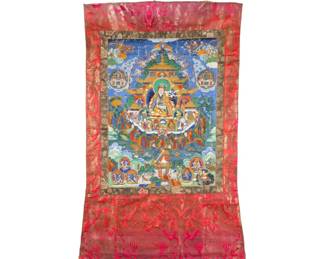 Antique Tibetan Gouache Thangka of Padmasambhava