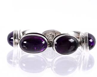 Antonio Pineda Silver and Amethyst Bracelet