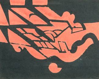 Richard H. Hunt Terra Cotta Village Lithograph