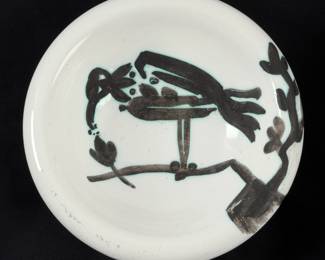 1950's Picasso Bird On A Branch Ceramic Bowl