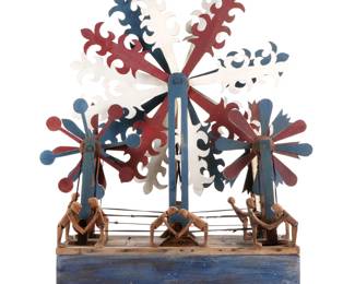Unique Folk Art Carved and Painted Whirligig