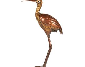 Sergio Bustamante Style Large Copper & Brass Stork