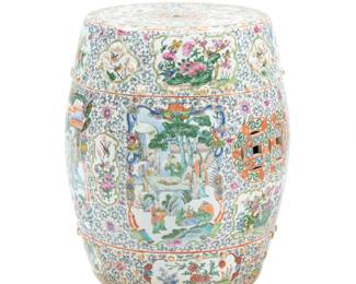 Chinese Qing Dynasty Famille Rose Garden Seat
