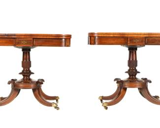 Pair English Regency Card Tables