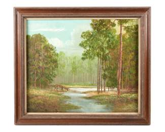 Robert Butler Highwaymen Deer In Misty Landscape