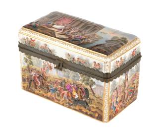 Continental Porcelain Jewelry Box Signed Ricci