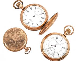 2 Gold Filled Pocket Watches and Watch Case