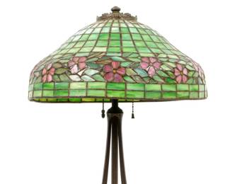 Handel Floral Leaded Stained Glass Lamp