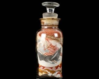 1885 Attrib. Andrew Clemens Eagle Sand Art Bottle