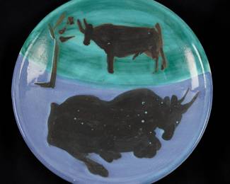 1950's Picasso Madoura Toros Ceramic Plate