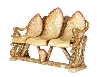Venetian Grotto Style Triple Shell Back Settee
