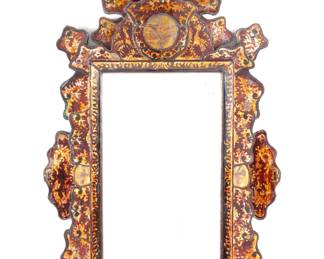 Large Red Faux Tortoiseshell Mirror