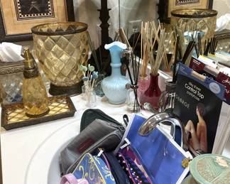 Bathroom selections; make-up bags