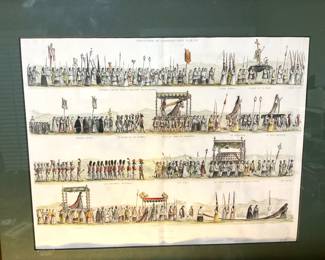 Framed art: "Take up your cross and follow me." Lithograph - 1830  - Ecuador