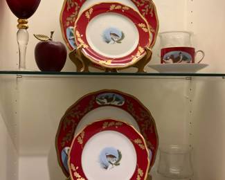 Some of the "Winter Game Birds"  by Lynn Chase (decorated with 24 karat gold)