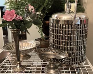 Some of the many pieces of silverplate selections