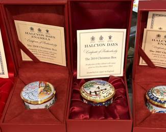 Limoges and Halcyon Days enamel boxes