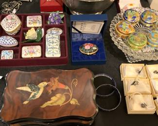 Decorative box; Limoges and Halcyon Days enamel boxes