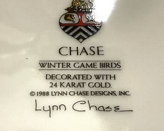 Beautiful "Winter Game Birds"  by Lynn Chase (decorated with 24 karat gold)