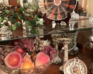 The china cabinet is filled with "treasures" awaiting your arrival.