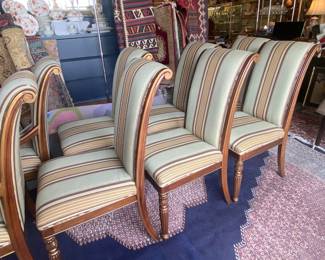  Dining chairs, 2 arm and 6 side. 