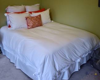 Queen bed with Harvard frame