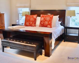 King bed with table footboard