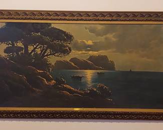 Vintage framed print "Moon over Capri"