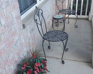 Wrought iron bistro set