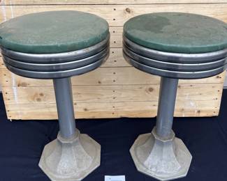 1940s Soda Fountain Drug Store Chrome Stools